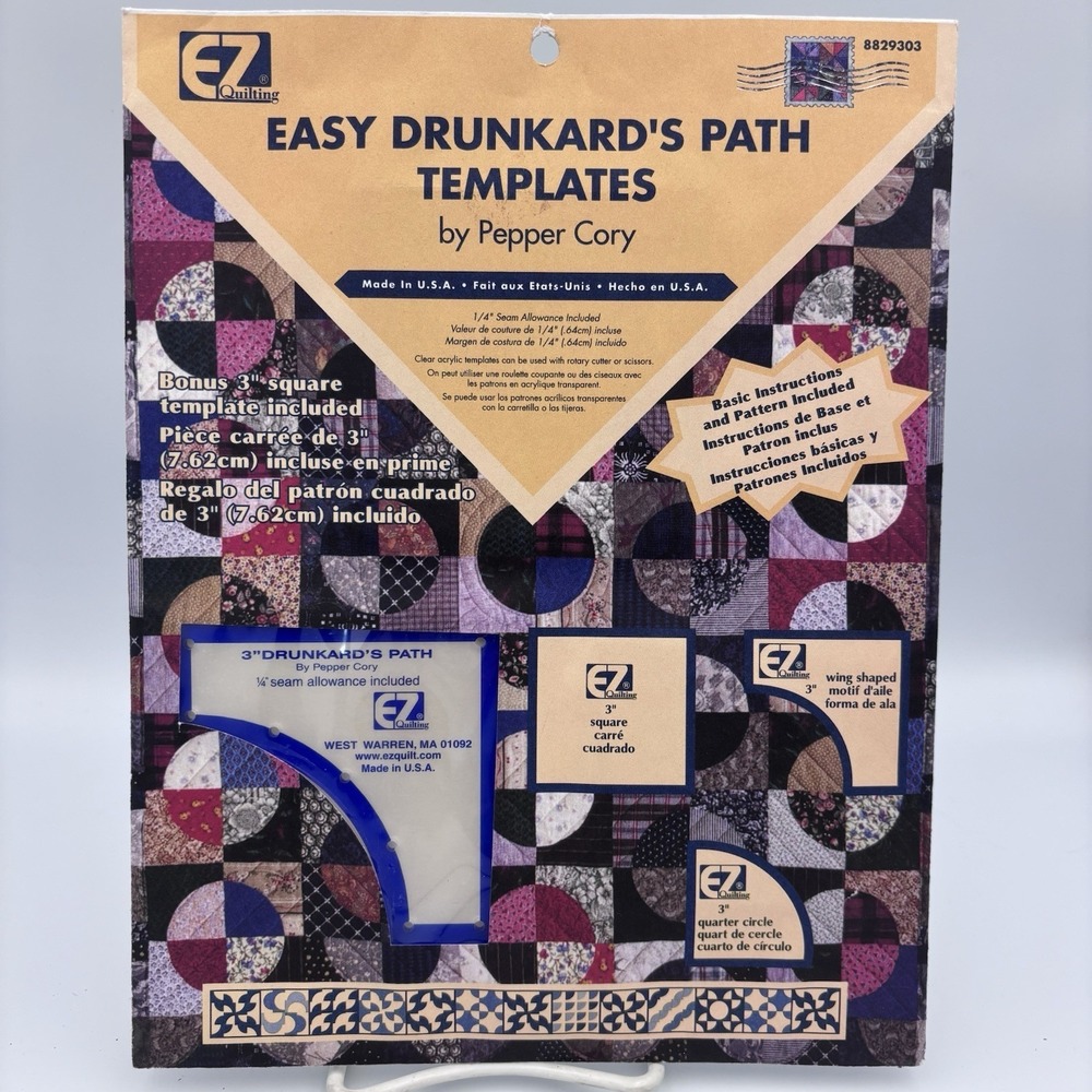 EZ Quilting Templates Drunkards Path Acrylic Made in USA Cottagecore UNOPENED